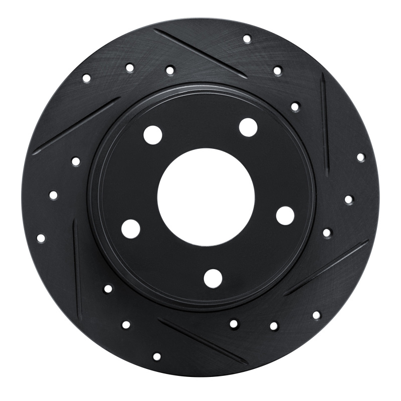 Nissan Sentra Brake Rotor (1) - Rear Right - R1 Concepts - Drilled & Slotted - Black - `20-`25
